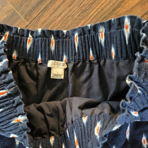 J. CREW 100% Cotton Navy Blue Skirt w/ Diamond Pattern NWOT/SIZE 6 - Picture 3 of 7